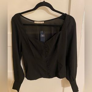 Black Abercrombie blouse NWT